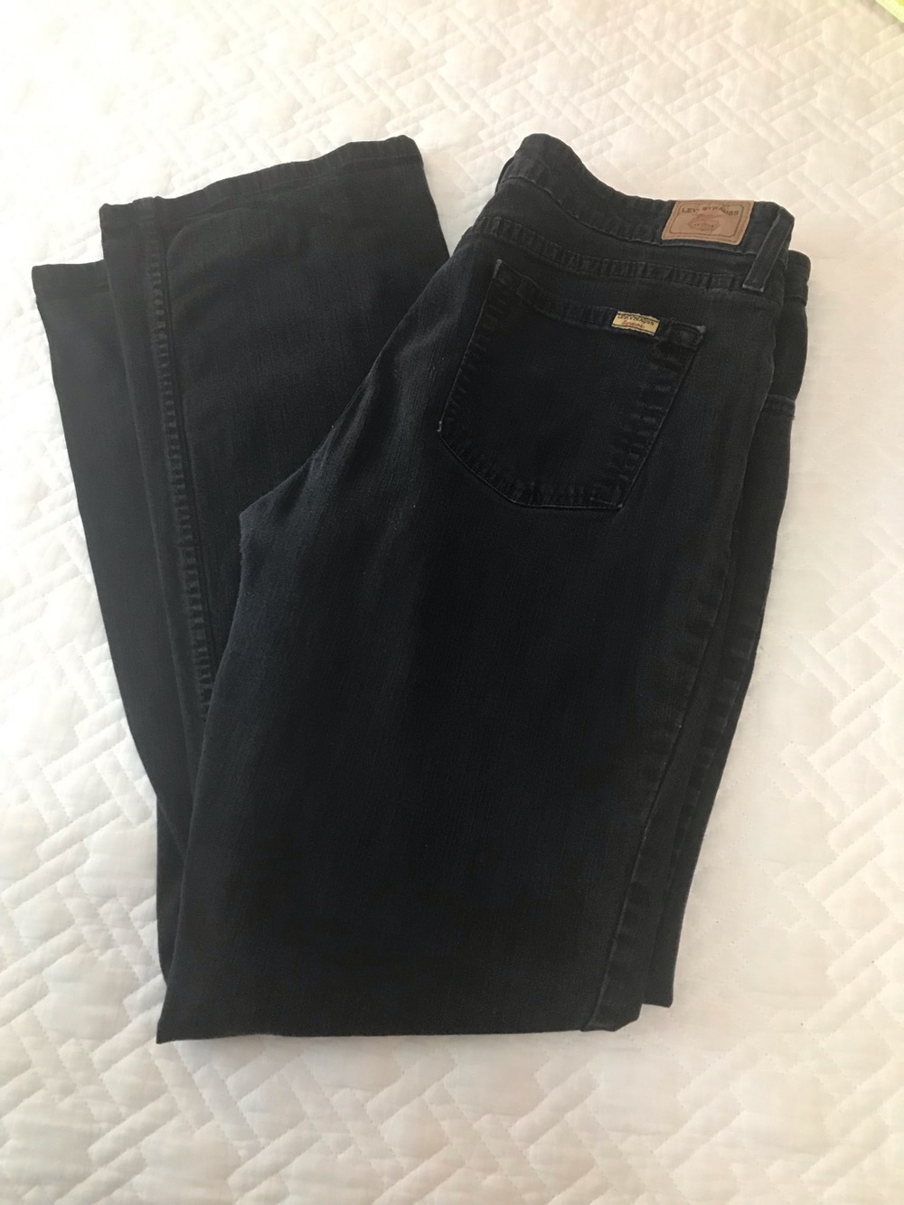 Levi's Signature Mid Rise Bootcut Black Women's Jeans Size 14 Long